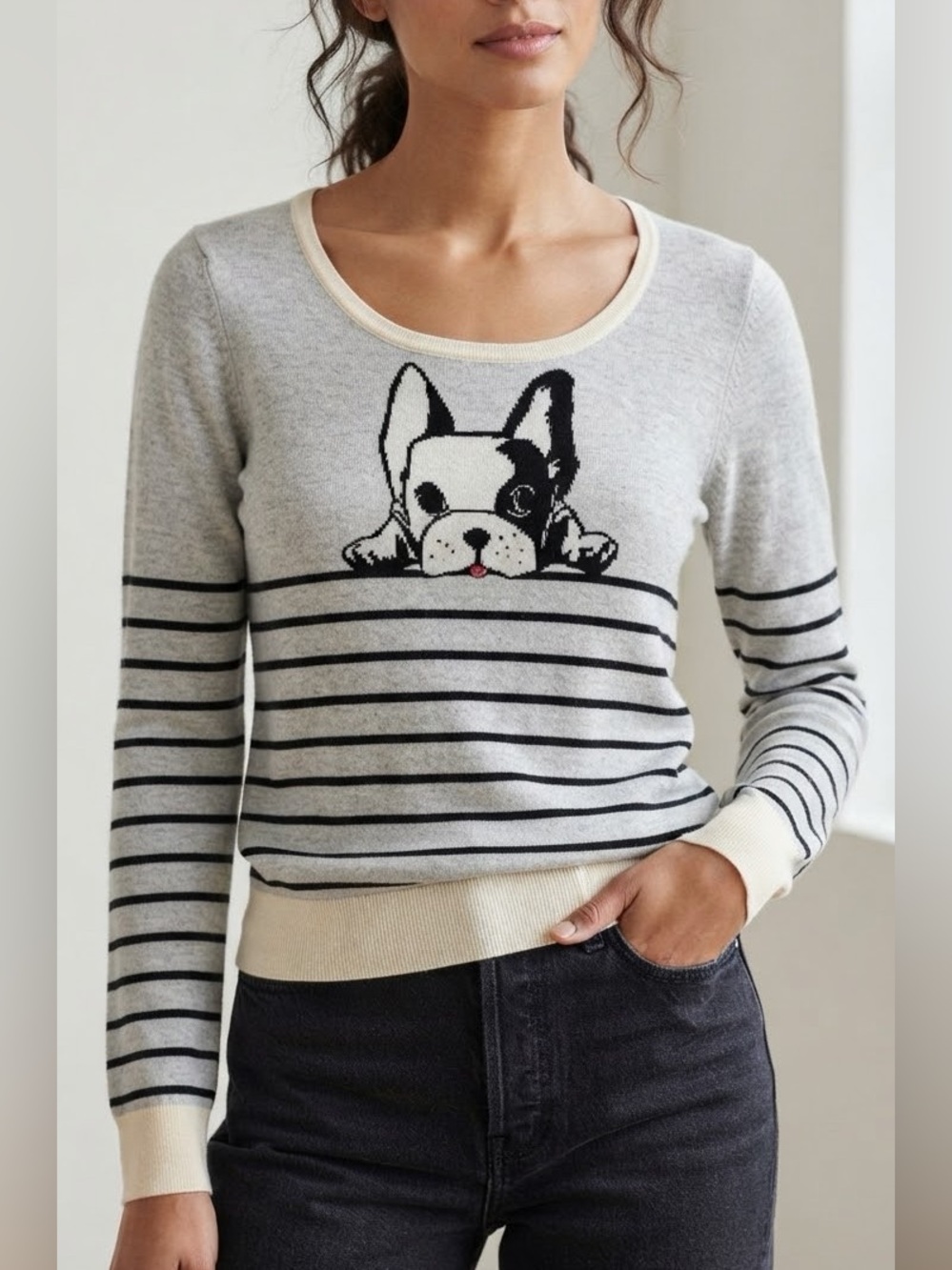 HWR Boston Terrier Sweater Size L